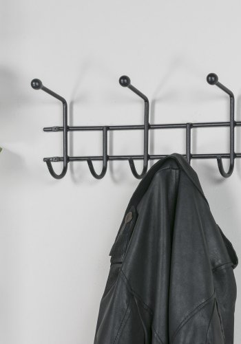 SPINDER DESIGN Barato 3 knaggrekke, m. 8 knagger - svart stl (45,6x18)