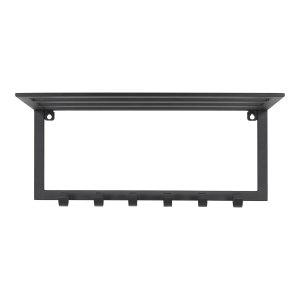 SPINDER DESIGN Ivar hattehylde, m. 1 hylde og 6 knager - sort pulverlakeret stl (70x29)