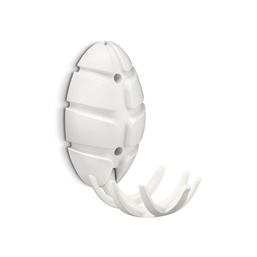 SPINDER DESIGN Bug knaggrekke - hvit plast og slv stl 