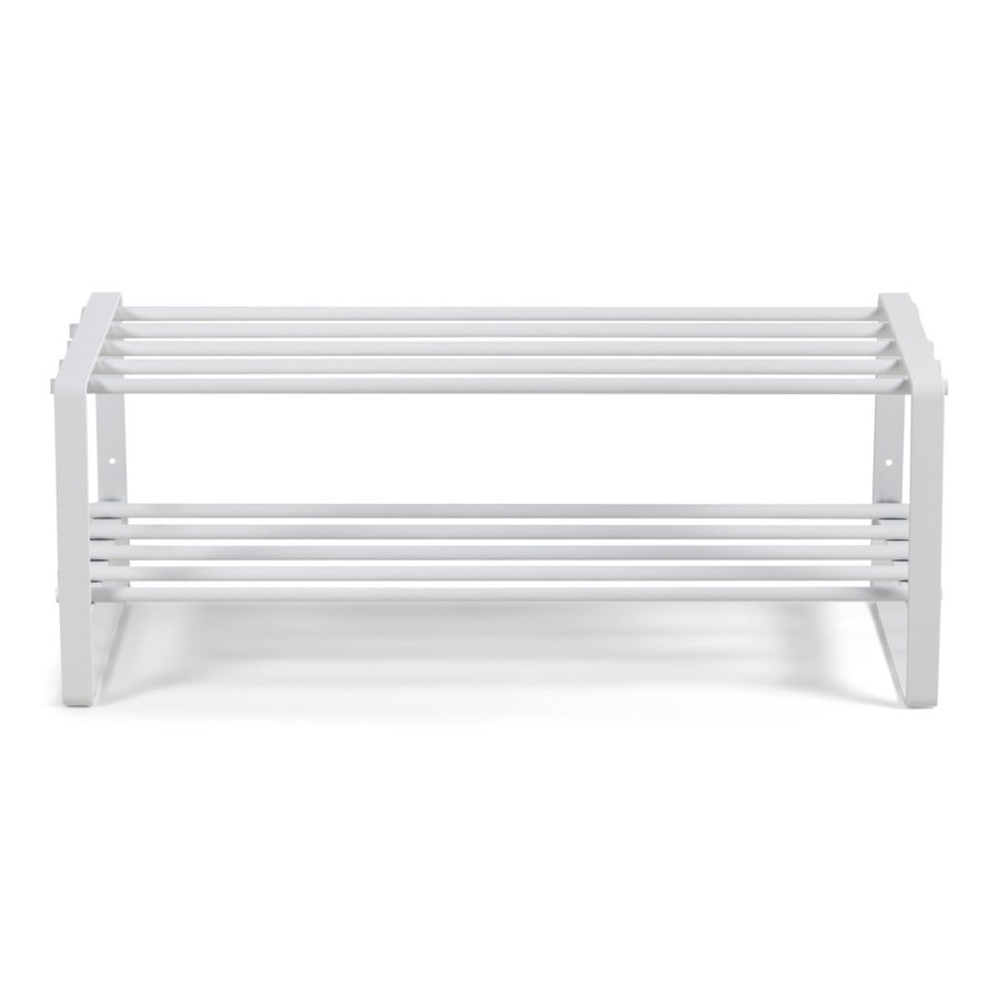 SPINDER DESIGN rektangulr Rex skohylle, m. 2 hyller - hvitt stl