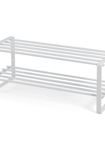 SPINDER DESIGN rektangulr Rex skohylle, m. 2 hyller - hvitt stl