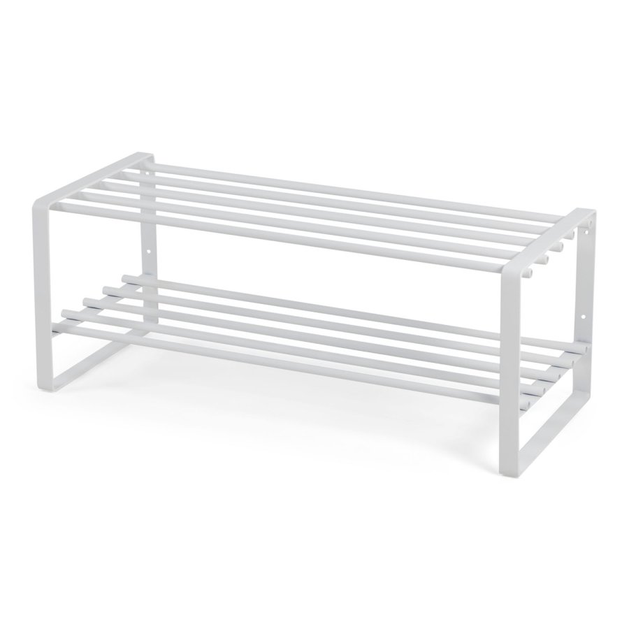 SPINDER DESIGN rektangulr Rex skohylle, m. 2 hyller - hvitt stl