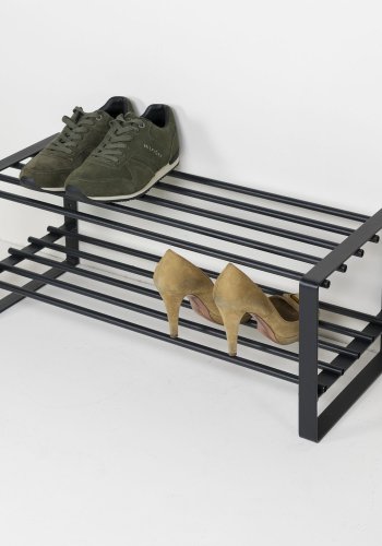 SPINDER DESIGN rektangulr Rex skohylle, m. 2 hyller - grtt stl