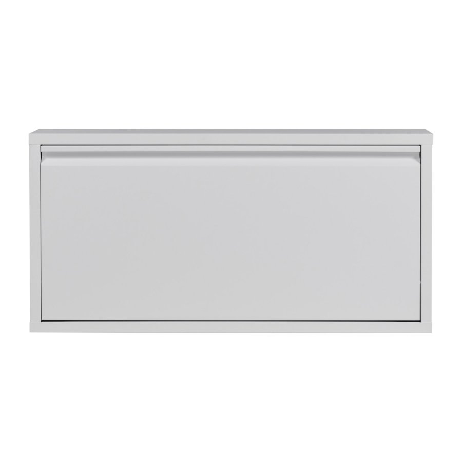 SPINDER DESIGN Billy skoskap, m. 1 dr, rektangulr - hvit stl (75x37,5)