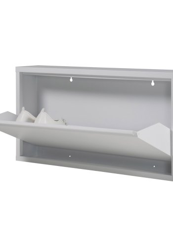 SPINDER DESIGN Billy skoskap, m. 1 dr, rektangulr - hvit stl (75x37,5)