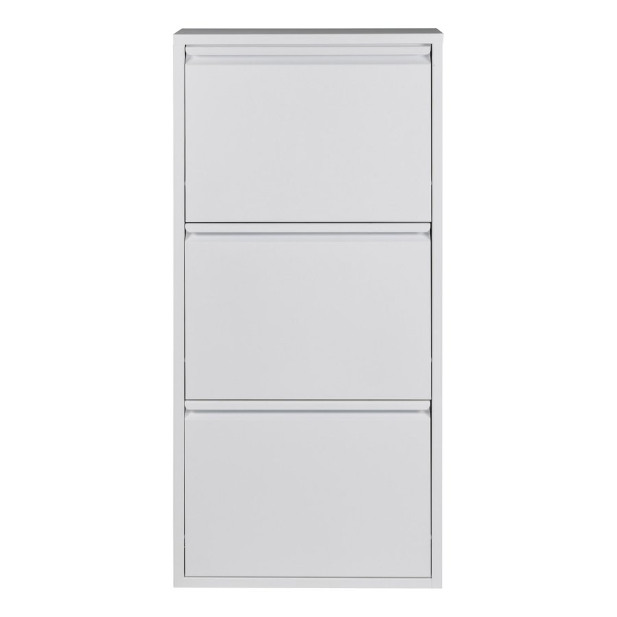 SPINDER DESIGN Billy 3 skoskap, m. 3 drer, rektangulr - hvit stl (50x103)