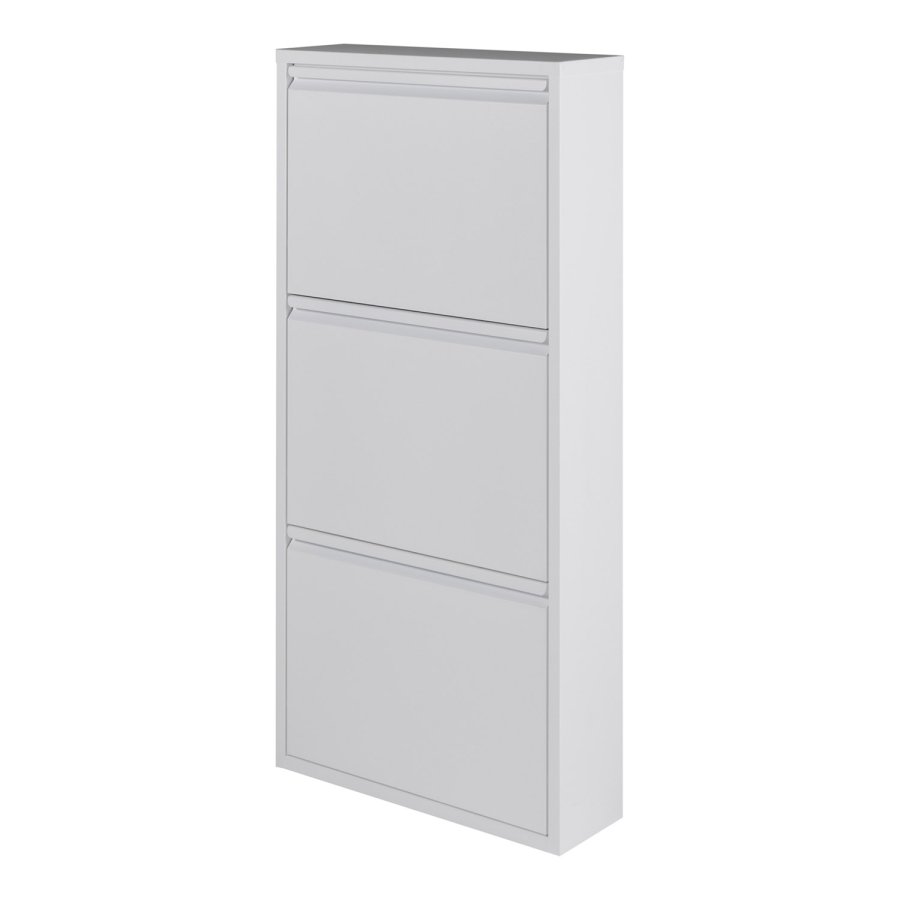 SPINDER DESIGN Billy 3 skoskap, m. 3 drer, rektangulr - hvit stl (50x103)