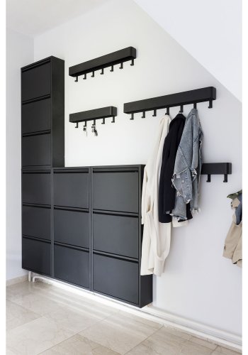 SPINDER DESIGN rektangulr Billy 3 skoskab, m. 3 lger - sort stl 