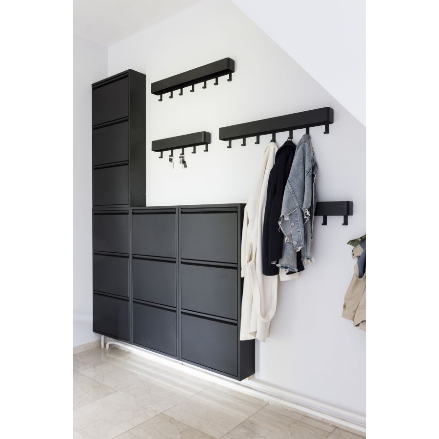 SPINDER DESIGN rektangulr Billy 3 skoskab, m. 3 lger - sort stl 