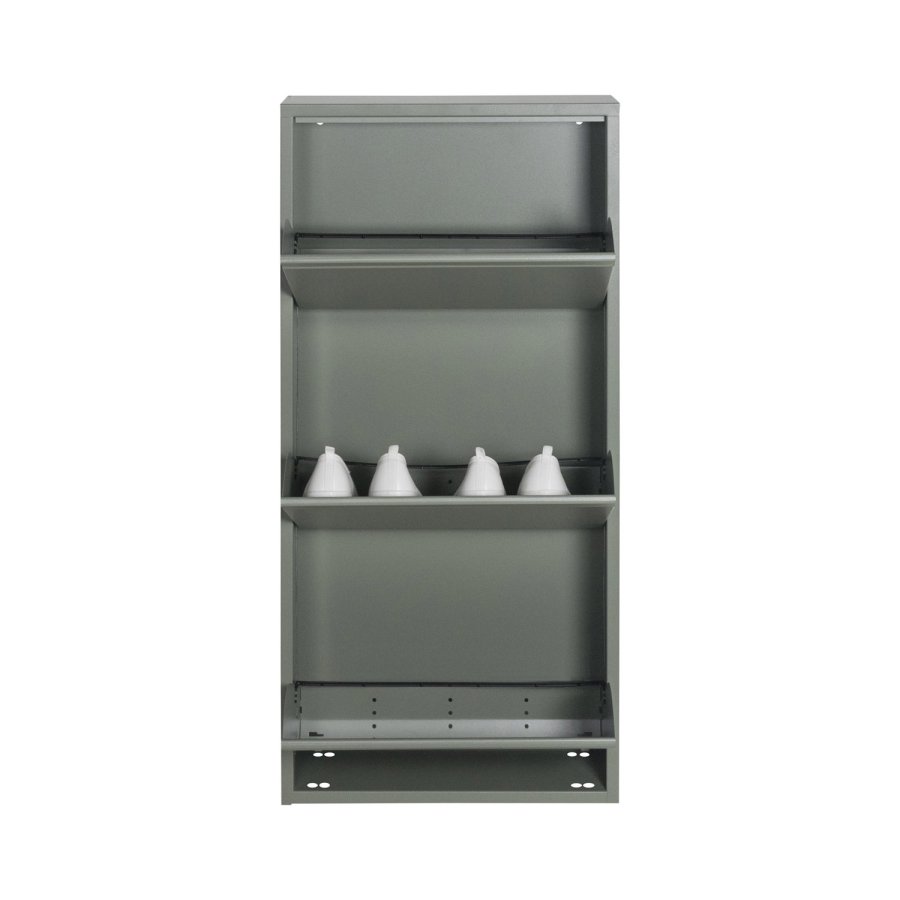 SPINDER DESIGN Billy 3 Schuhschrank, m. 3 Türen, rechteckig – staubgrüner Stahl (50x103)