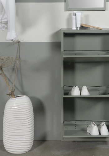 SPINDER DESIGN Billy 3 Schuhschrank, m. 3 Türen, rechteckig – staubgrüner Stahl (50x103)