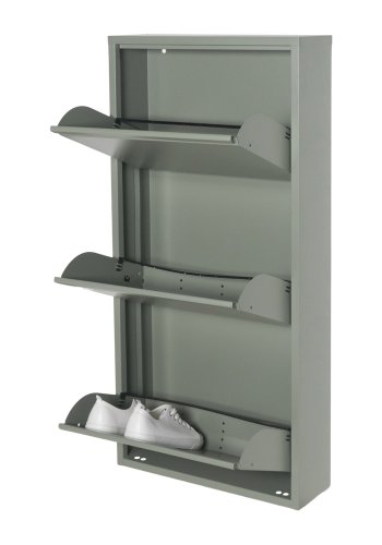 SPINDER DESIGN Billy 3 Schuhschrank, m. 3 Türen, rechteckig – staubgrüner Stahl (50x103)