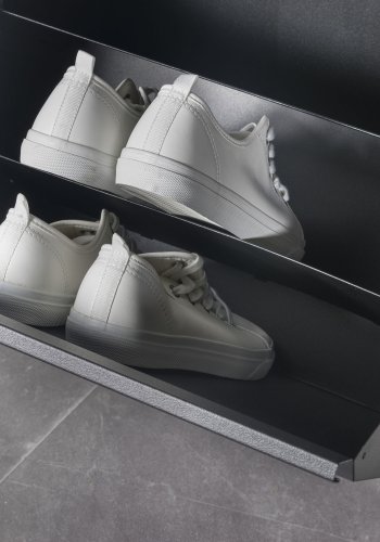 SPINDER DESIGN rektangulr Billy 4 skoskab, m. 4 lger - sort stl 