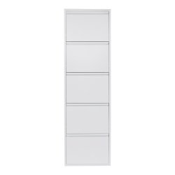 SPINDER DESIGN Billy Skosk�p, med 5 Luckor, Rektangul�rt - Vitt St�l (50 x 169 cm)