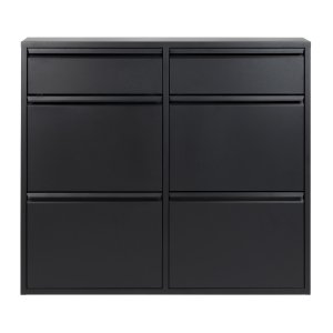 SPINDER DESIGN Billy 6 skoskab, m. 6 lger, rektangulr - sort stl (98x86)