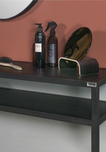 SPINDER DESIGN Daniël konsollbord, m. 1 hylle, rektangulr - svart eik og matt sort stl (120x30)