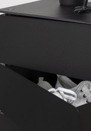 SPINDER DESIGN Joey skoreol/kommode, m. 5 rum - sort pulverlakeret stl (37x26)