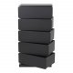 SPINDER DESIGN Joey skoreol/kommode, m. 5 rum - sort pulverlakeret stl (37x26)
