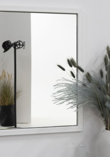 SPINDER DESIGN rektangulr Senza vgspejl - spejlglas og hvid stl (55x40)