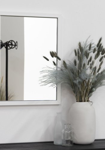 SPINDER DESIGN rektangulr Senza vgspejl - spejlglas og hvid stl (55x40)