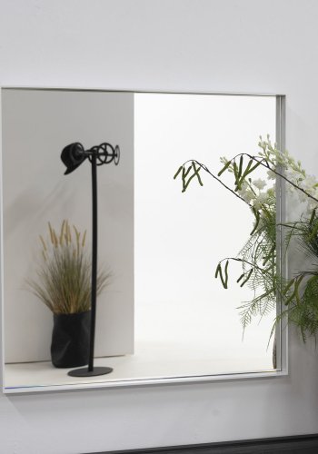 SPINDER DESIGN kvadratisk Donna vgspejl - spejlglas og hvid stl (60x60)