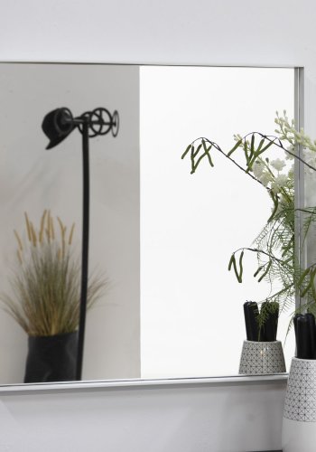 SPINDER DESIGN kvadratisk Donna vgspejl - spejlglas og hvid stl (60x60)