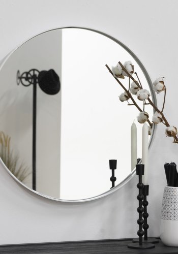 SPINDER DESIGN rund Donna vgspejl - spejlglas og hvid stl (60)