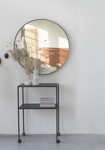 SPINDER DESIGN rund Donna vgspejl - spejlglas og sort stl (90)