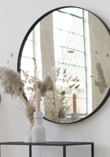 SPINDER DESIGN rund Donna vgspejl - spejlglas og sort stl (90)