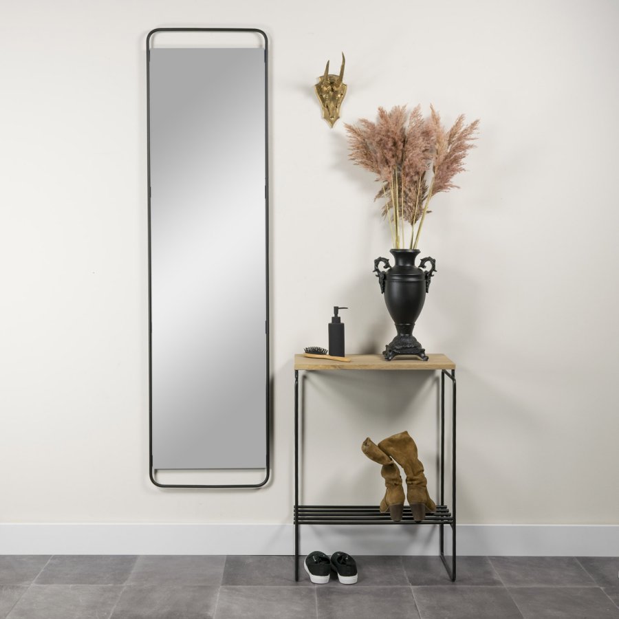SPINDER DESIGN Clint XL veggspeil, rektangulrt - speilglass og svart (46x175)