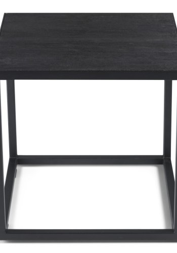 SPINDER DESIGN Daniël sofabord, firkantet - svart brstet eik og matt svart stl (40x40)