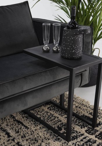 SPINDER DESIGN Daniël sidebord, rektangulrt - svart brstet eik og matt svart stl (30x50)