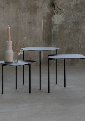 SPINDER DESIGN Do-re-mi sidebord - svart stl (sett m. 3)