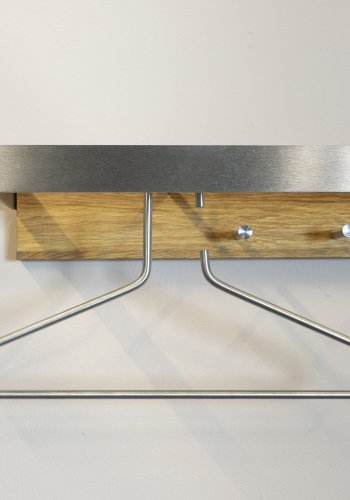 SPINDER DESIGN rektangulr Noa knaggrekke, m. 5 kroker og hengerstang - stl