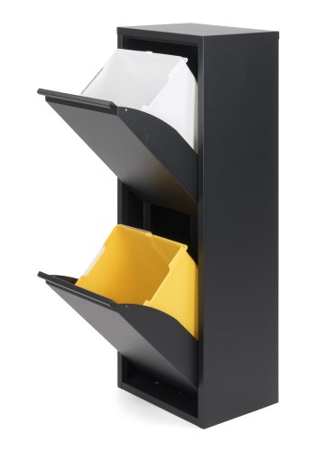 SPINDER DESIGN Gigi affaldsspand, m. 2 rum - sort stl (34x25)