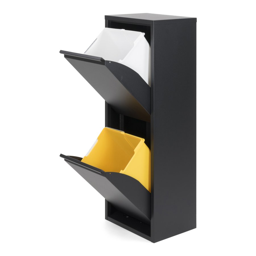 SPINDER DESIGN Gigi affaldsspand, m. 2 rum - sort stl (34x25)