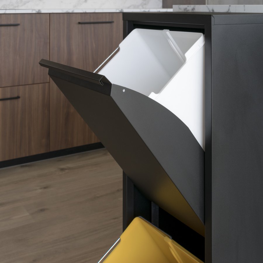 SPINDER DESIGN Gigi affaldsspand, m. 2 rum - sort stl (34x25)