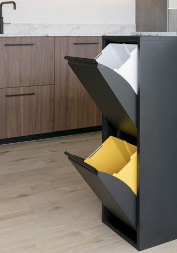 SPINDER DESIGN Gigi affaldsspand, m. 2 rum - sort stl (34x25)