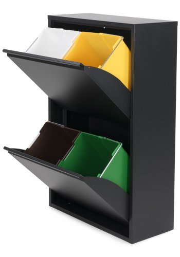 SPINDER DESIGN Gigi affaldsspand, m. 4 rum - sort stl (60x25)