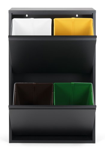 SPINDER DESIGN Gigi affaldsspand, m. 4 rum - sort stl (60x25)