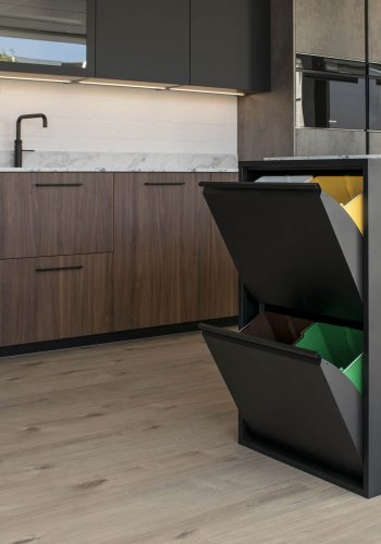 SPINDER DESIGN Gigi affaldsspand, m. 4 rum - sort stl (60x25)