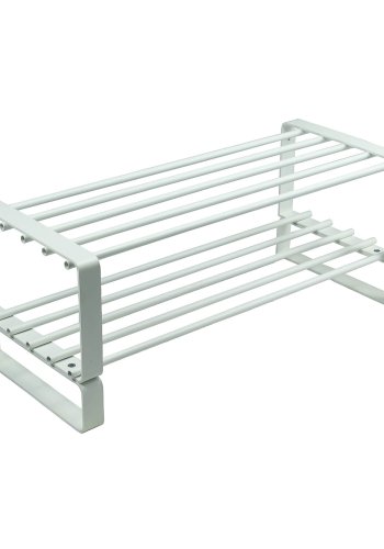 SPINDER DESIGN rektangulr Rex skohylle, m. 2 hyller - hvitt stl