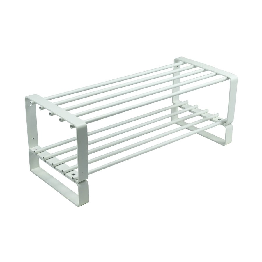 SPINDER DESIGN rektangulr Rex skohylle, m. 2 hyller - hvitt stl