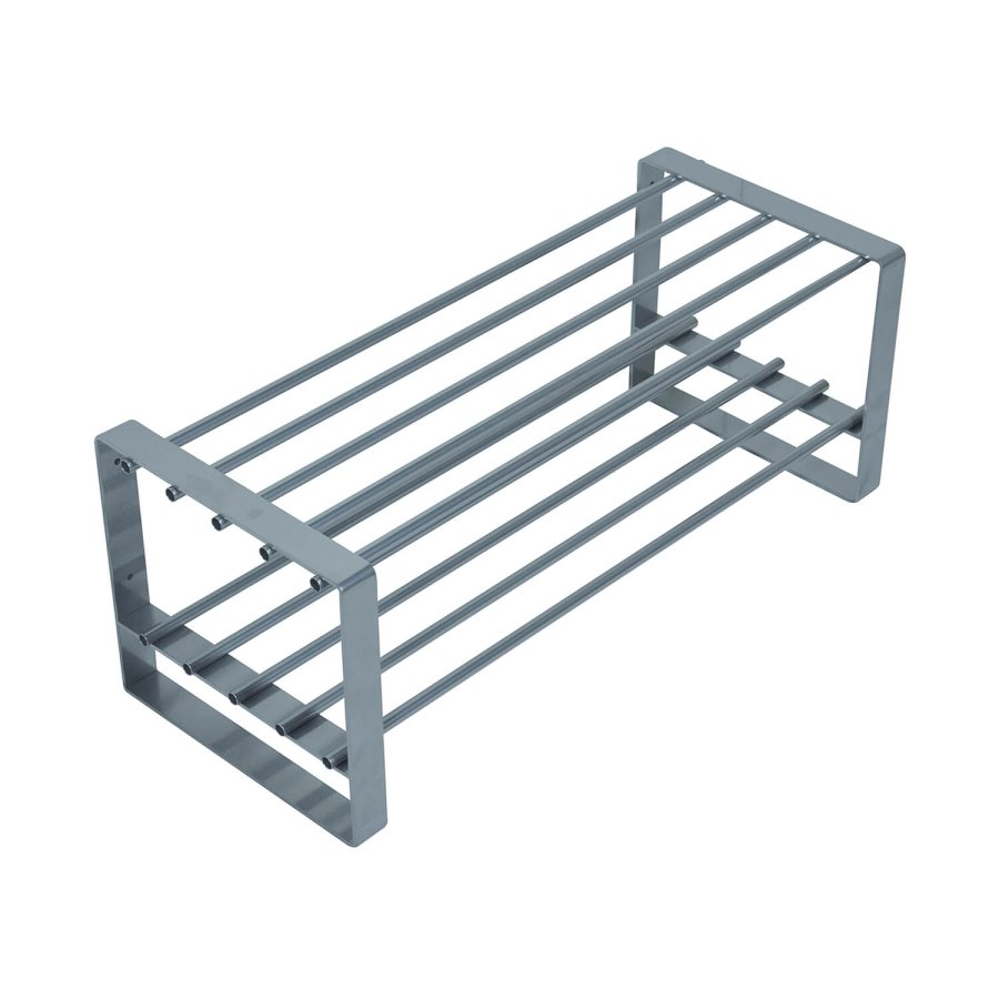 SPINDER DESIGN rektangulr Rex skohylle, m. 2 hyller - grtt stl