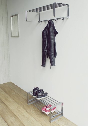 SPINDER DESIGN rektangulr Rex skohylle, m. 2 hyller - grtt stl