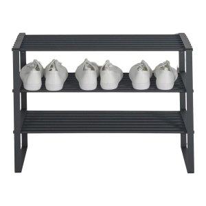 SPINDER DESIGN Rex skoreol, m. 3 hylder - sort stl (70x29)