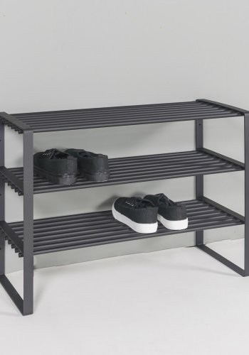 SPINDER DESIGN Rex skostativ, m. 3 hyller - svart stl (70x29)