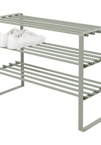 SPINDER DESIGN Rex skoreol, m. 3 hylder - stvgrnt stl (70x29)