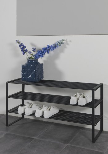 SPINDER DESIGN Rex Skostll, med 3 Hyllplan - Svart Stl (100 x 29 cm)