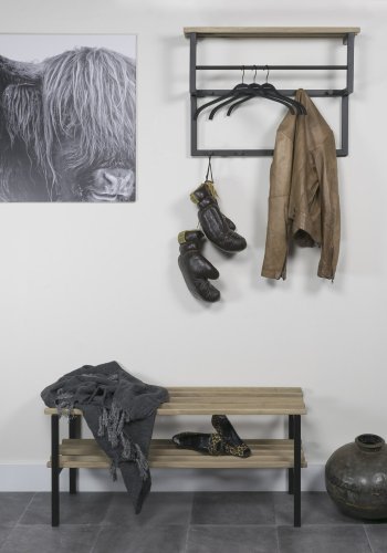 SPINDER DESIGN Rizzoli entrébnk, m. 2 hylder - egetr og sort stl (100x45)